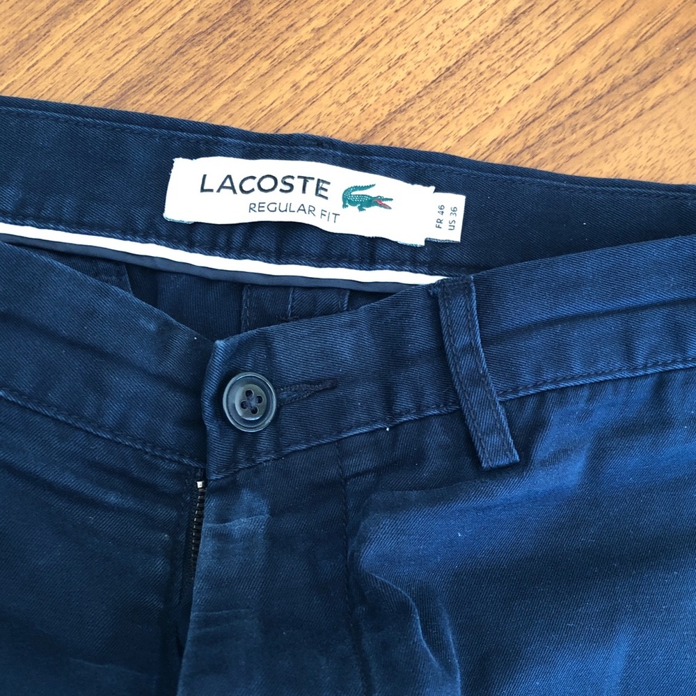 Lacoste casual pants made in France with Crocodile Tab